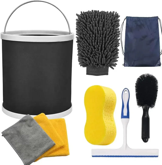 Car Detailing Brush, Sponge, and Towel Kit